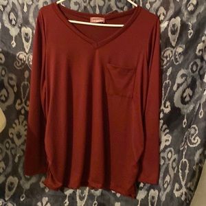 Maternity, beautiful burgundy blouse